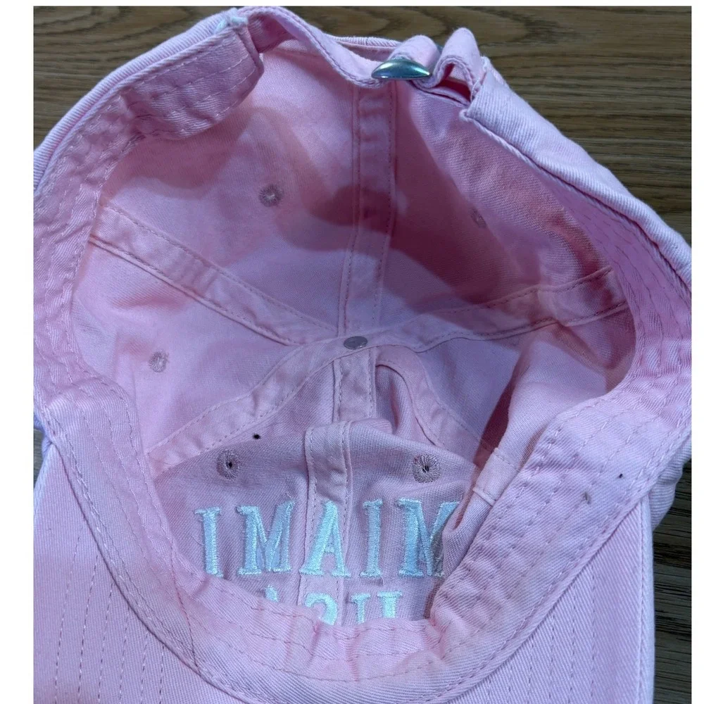 Unbranded Miami USA Baseball Cap Hat Pink One‎ Size Good Embroidered Adjustable